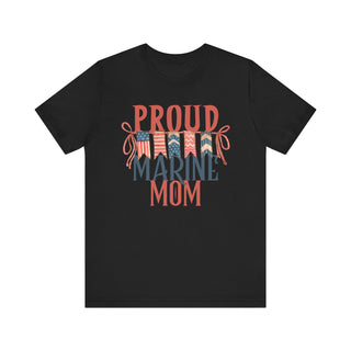 Proud Marine Mom Tee - Patriotic American Veteran T-Shirt