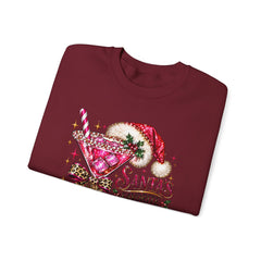 "Santa's Favorite Hot Mess" Sparkle Martini Holiday Christmas Crewneck