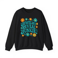 Jewelry Reveal Junkie Sweatshirt by Gildan, Cozy Unisex Crewneck, Gift for Jewelry Lovers