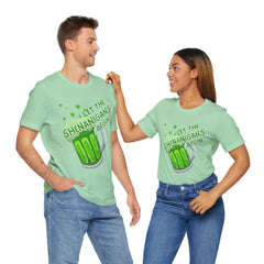 Funny St. Patrick's Day Unisex Tee - “Let the Shenanigans Begin"