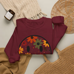 Floral Smile Sweatshirt — Retro Fall Flowers Smiley Crewneck