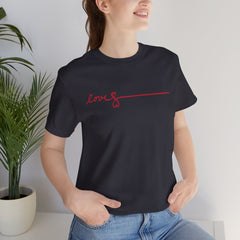 Love Signature T-Shirt – Minimal Red Script Tee