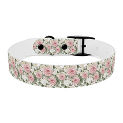 Dog Collar- White and Pink Roses