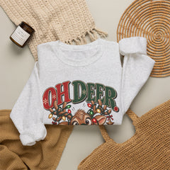 Oh Deer Christmas Sweatshirt — Cute Reindeer Holiday Crewneck