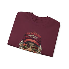 Santa With 'Make Christmas Great Again' Cap Crewneck Sweatshirt