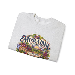 Muscadine Vineyard Crewneck Sweatshirt — Vintage Grape Winery Graphic - Southern Heritage