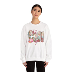 Cozy It’s Fall Y’all Sweatshirt with Floral Design, Perfect for Autumn Style, Thanksgiving Gift, Casual Wear, Seasonal Comfort