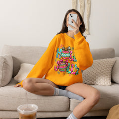 Holly Jolly Crewneck Gildan Sweatshirt — Colorful Christmas Ornament Holiday Sweater