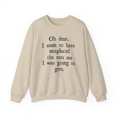 Sarcastic Crewneck Sweatshirt - Don’t Give A Rats Ass