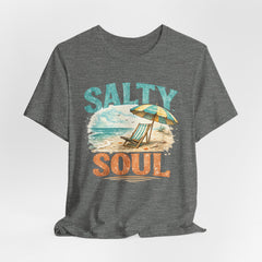 Salty Soul Beach T-Shirt — Vintage Umbrella & Chair Summer Tee