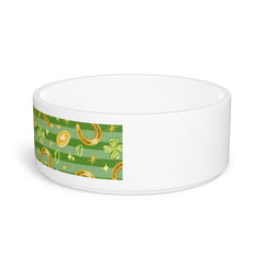 St. Patrick's Day Pet Bowl - Lucky Clover & Gold Coin Design