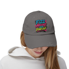 Fizz Around and Find Out Unisex Distressed Cap, Casual Hat, Trendy Headwear, Fizz Jewelry Reveals