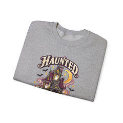 Haunted But Homey Sweatshirt — Cozy Halloween Haunted House Crewneck