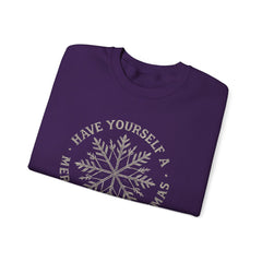 “Have Yourself a Merry Little Christmas” Snowflake Gildan Crewneck Sweatshirt