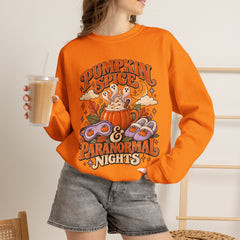 Pumpkin Spice & Paranormal Nights Crewneck Sweatshirt - Halloween