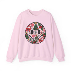 Christmas Smiley Crewneck Sweatshirt — Festive Holiday Smile Graphic