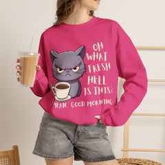 Oh, What Fresh Hell Is This? Coffee Crewneck Sweatshirt - Sarcastic
