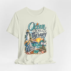 Ocean Is My Therapy T-Shirt — Beach Lighthouse Sunset Tee