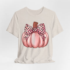 Cute Pink Pumpkin Graphic Tee for Fall, Autumn Shirt, Halloween Top, Harvest Celebration T-Shirt, Seasonal Apparel, Gift Idea