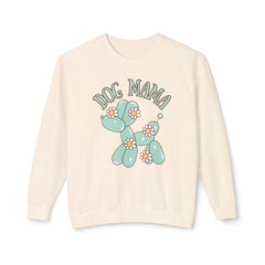 Dog Mama Crewneck Sweatshirt — Cute Balloon Dog Floral Design- Comfort Colors