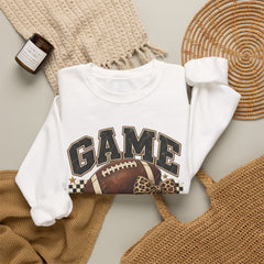 Game Day Sweatshirt — Leopard Football Graphic Crewneck