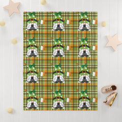 St. Patrick's Day Soft Fleece Dog Blanket - Gnome Design