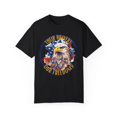 Their bravery, our freedomsT-shirt - Military Branches, Right to Bear Arms, American Flag