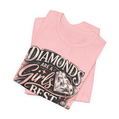 Diamonds Are a Girl's Best Friend T-Shirt – Retro Script Diamond Graphic Tee
