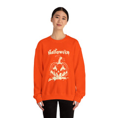 Halloween Pumpkin Sweatshirt, Cozy Fall Apparel, Unisex Crewneck, Perfect for Halloween, Fall Fashion, Pumpkin Spice Lover Gift