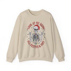 Christmas Skeleton Unisex Sweatshirt - Rude Humor - Party Sweatshirt- Holiday Humor