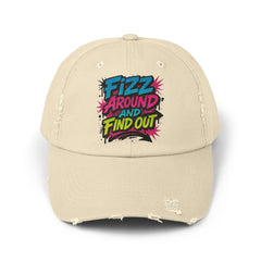Fizz Around and Find Out Unisex Distressed Cap, Casual Hat, Trendy Headwear, Fizz Jewelry Reveals