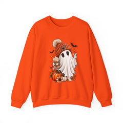 Cozy Pumpkin Ghost Sweatshirt – Cute Halloween Fall Crewneck