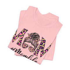 Mom Life Cheeta Print Unisex Jersey Tee - Fun Floral Design for Mothers
