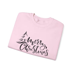 "Merry Christmas" Crewneck, Unisex Sweater, Winter Fashion, Festive Apparel, Holiday Gift, Christmas tree