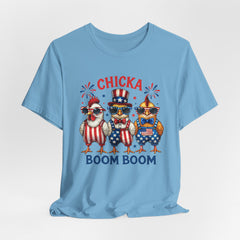 Chicka Boom Boom Patriotic Chickens Tee - 4th of July USA Shirt