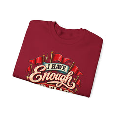"I Have Enough Red Flags, Thanks" Vintage Banner Graphic Valentine Sweatshirt
