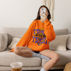 Halloween 'Trick or Treat' Crewneck Sweatshirt — Retro Candy Graphic
