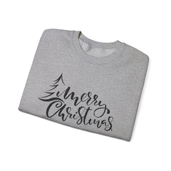 "Merry Christmas" Crewneck, Unisex Sweater, Winter Fashion, Festive Apparel, Holiday Gift, Christmas tree