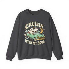 Cruisin' With My Boos Sweatshirt — Cute Ghost Halloween Crewneck