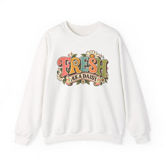 Fresh as a Daisy Crewneck Sweatshirt – Retro Spring Floral Graphic