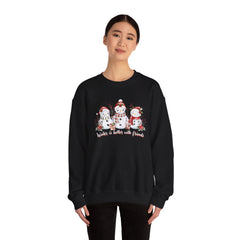 Winter is Better with Friends - Snowmen Crewneck Sweatshirt, Cozy Christmas Apparel, Holiday Festive Sweatshirt