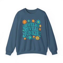 Jewelry Reveal Junkie Sweatshirt by Gildan, Cozy Unisex Crewneck, Gift for Jewelry Lovers