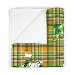 St. Patrick's Day Soft Fleece Dog Blanket - Gnome Design