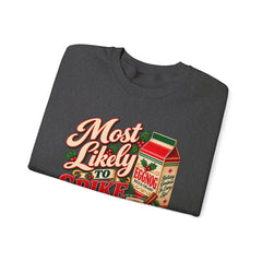Eggnog Crewneck Sweatshirt – “Most Likely to Spike the Eggnog” Holiday Sweater