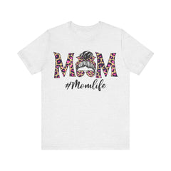Mom Life Cheeta Print Unisex Jersey Tee - Fun Floral Design for Mothers