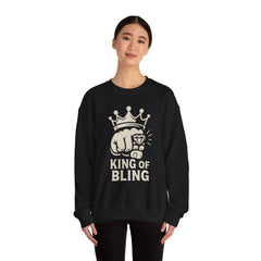 Bling King Sweatshirt, Cozy Crewneck, Gift for Him, Streetwear Style, Bomb Party,  Casual Fashion