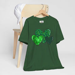 Green Hearts St. Patrick's Day Tee - Unisex Short Sleeve Shirt / Christmas