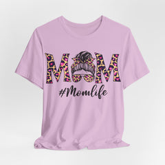 Mom Life Cheeta Print Unisex Jersey Tee - Fun Floral Design for Mothers