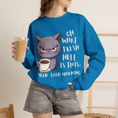 Oh, What Fresh Hell Is This? Coffee Crewneck Sweatshirt - Sarcastic