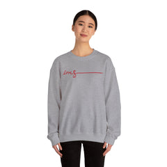 Love Script Crewneck Sweatshirt — Minimal Red Handwritten Design